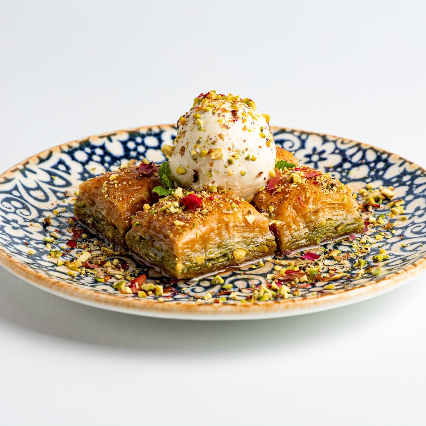 Baked Baklava with Ice Cream