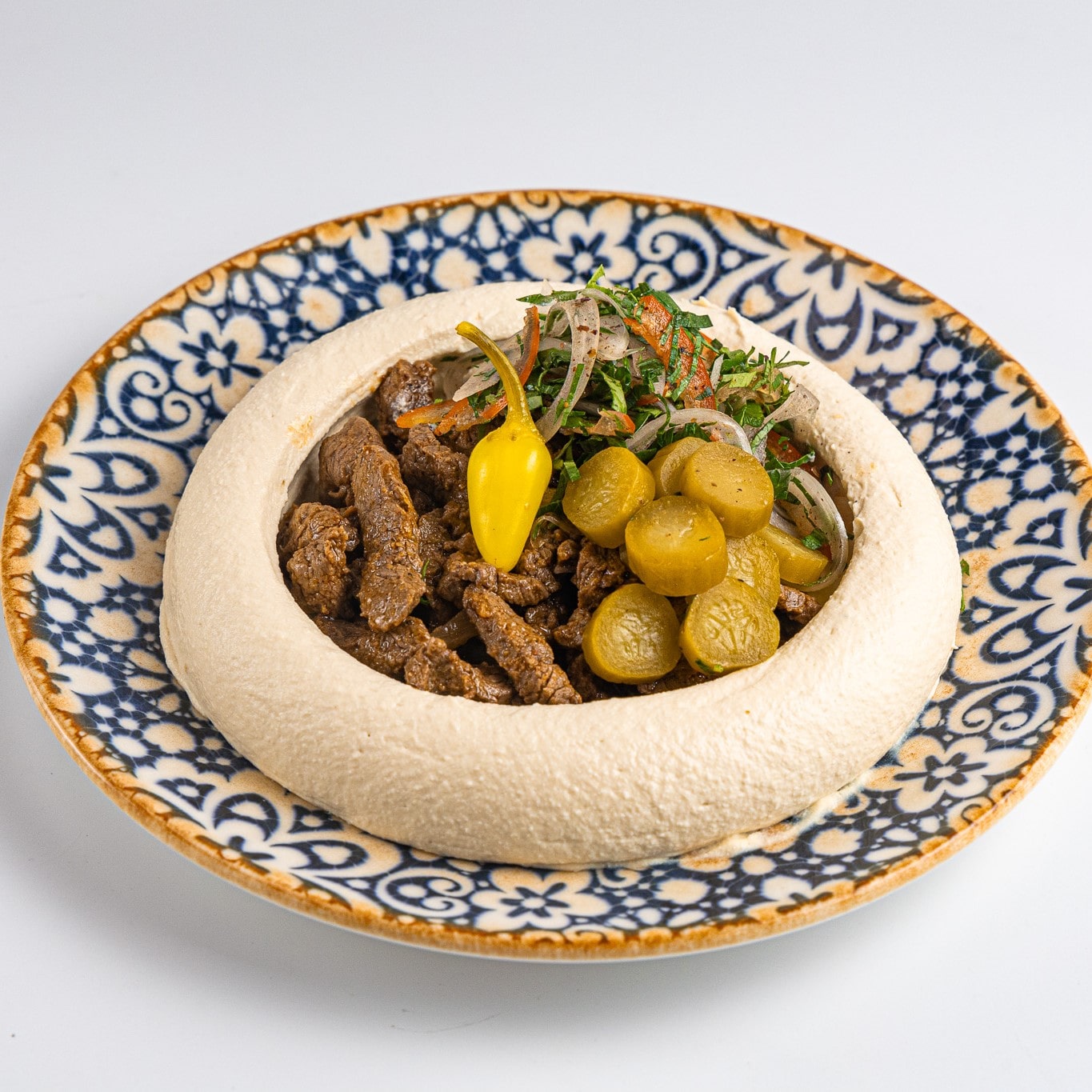 Hummus with Beef Shawarma